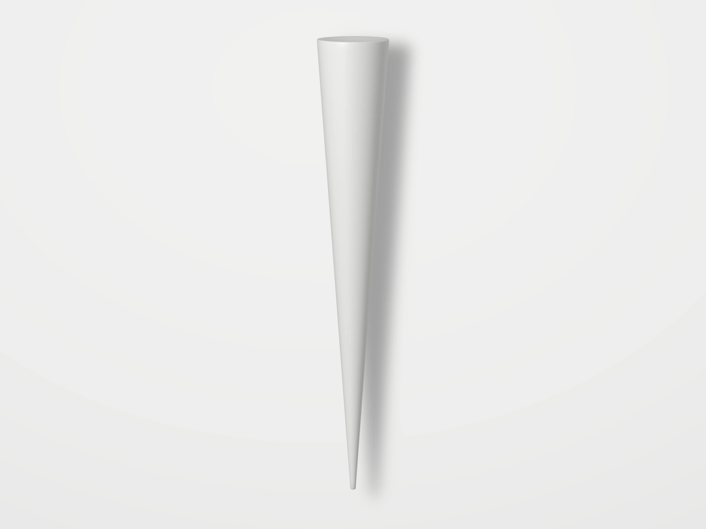 Coming soon concept render of a plain white plastic carrot-shaped golf tee